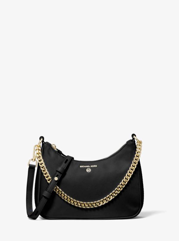 Damske Spojková Taška Michael Kors Jet Set Medium Nylon Gabardine Čierne - Kabelky Michael Kors Levně | ZACET-2871